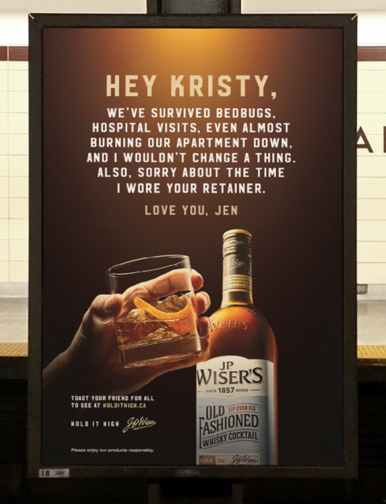 J.P. Wiser's Hold it High Campaign banner