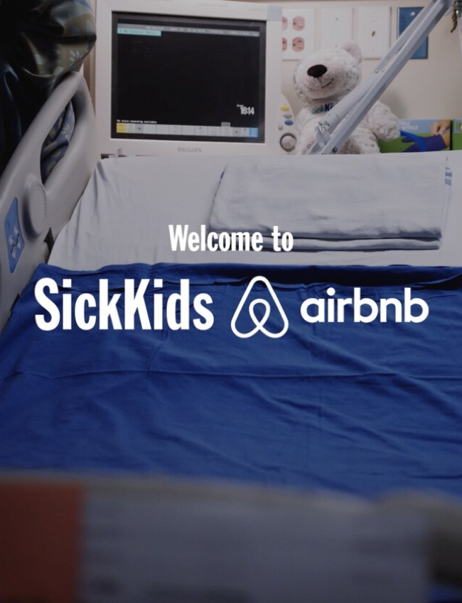 Sick Kids AirBnb page.